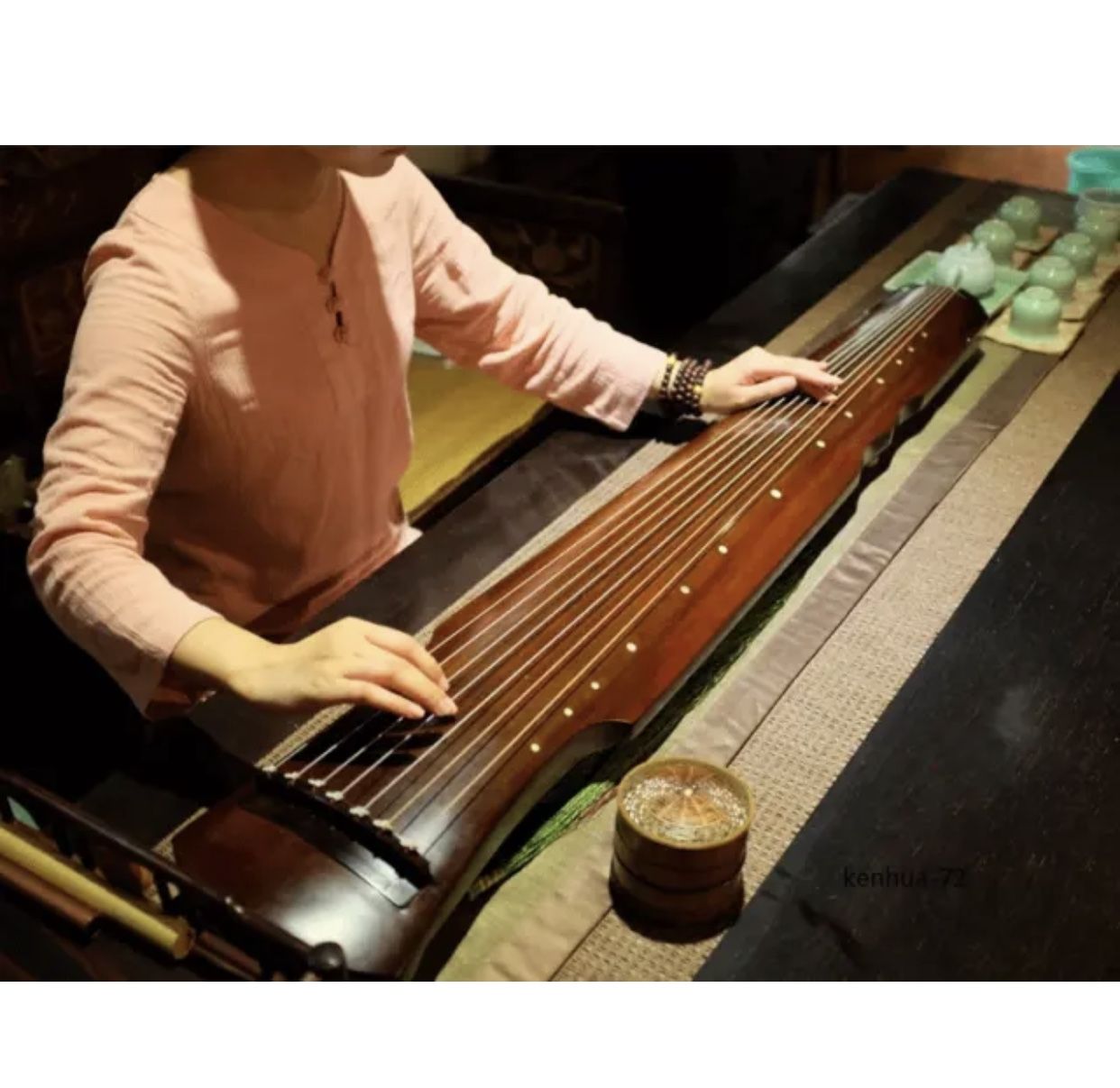Guqin Chinese Seven-stringed Zither Ancient Instrument Strings(123cm)