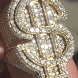 Gold Ring Huge Diamonds Vvs!!!