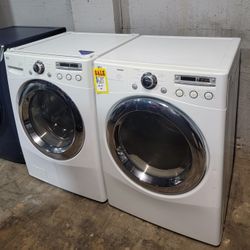 LG Front Load Washer And GAS Dryer Set In White Working Perfectly 4-months Warranty 