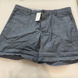 Banana Republic Women’s Chambray Shorts Size 8 Blue Cotton NWT