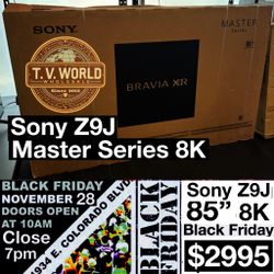 Sony Bravia 85 inch 8K TV master series Z9J Black Friday sale