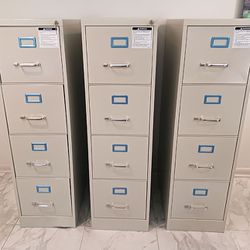 Staples 4 Drawer Letter-Size File Cabinets with Keys (Set of 3)
