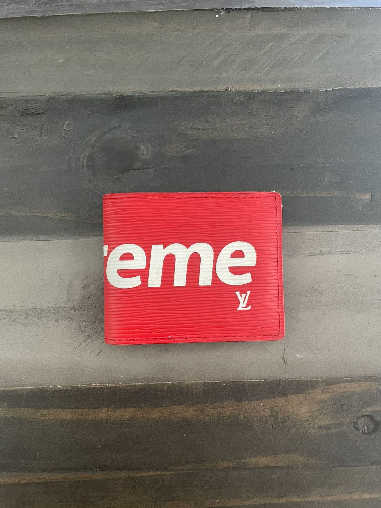 Louis Vuitton x Supreme Slender Red Epi Leather Wallet
