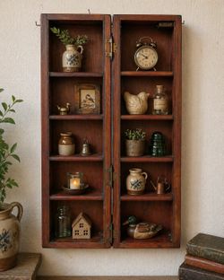 Vintage 1970s McCormick Spice Cabinet Wall Rack Wood Kitchen Storage Farmhouse Decor