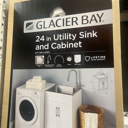 new out of box glacier bay laundry sink