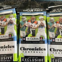 2020 Panini Chronicles Football - Cello Packs - Fat Pack - Lot Of 12