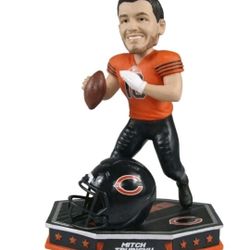 Mitchell Trubisky Chicago Bears Retro 1935 Jersey Removable Helmet Bobblehead