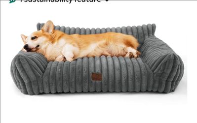 Bedsure ComfyFleece™ Cute Dog Couch for Medium Dogs - As Seen on TV on Good Day New York, Dog Couch Bed with Removable, Washable Cover, Supportive Pet