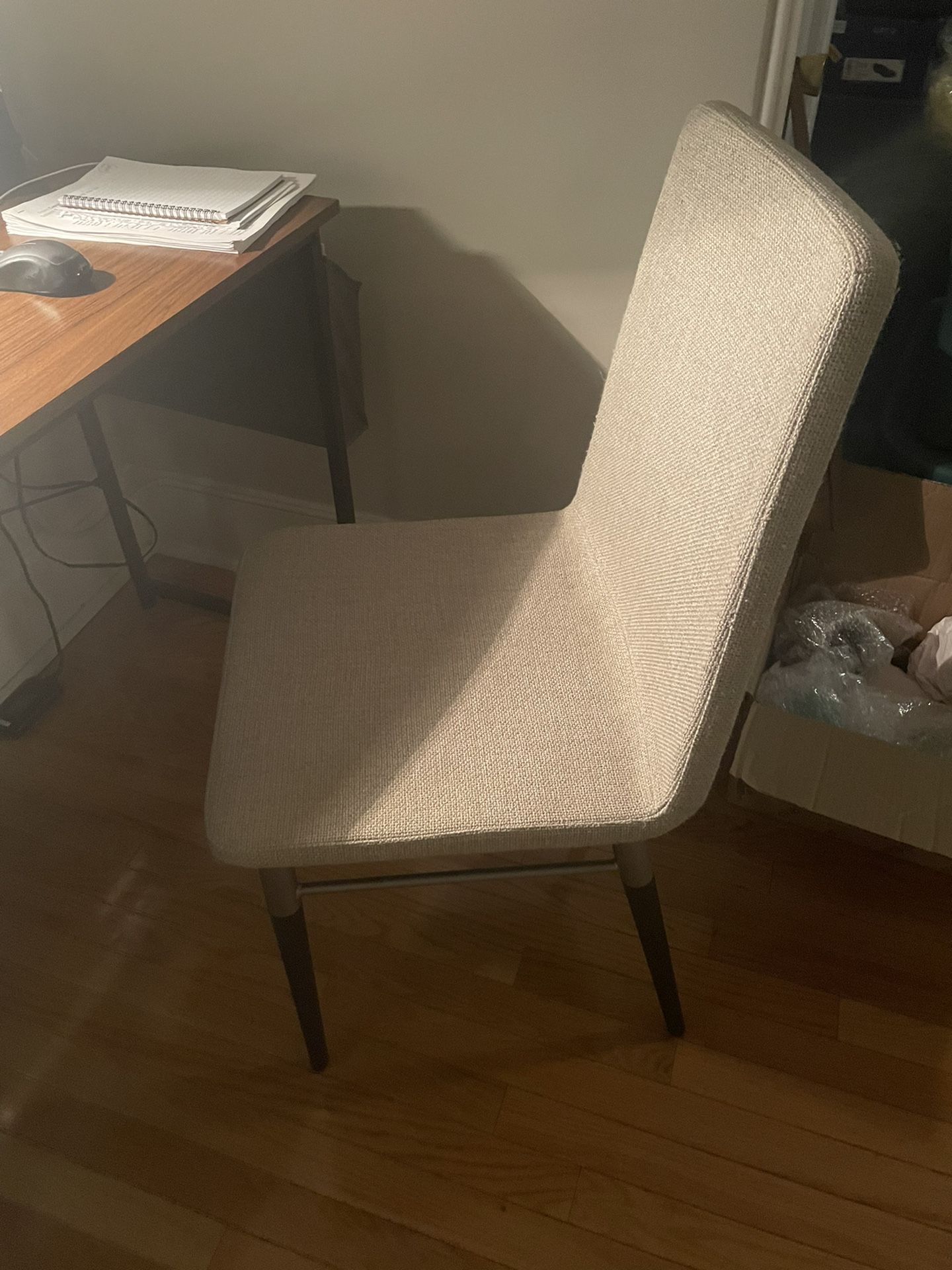 Wood and Metal Desk With Desk Chair