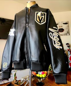 Vegas🏒Golden Knight's 🎰🎰 Pro💸 Luxury Collection ✨️"New" Leather Jacket...💥💥💥