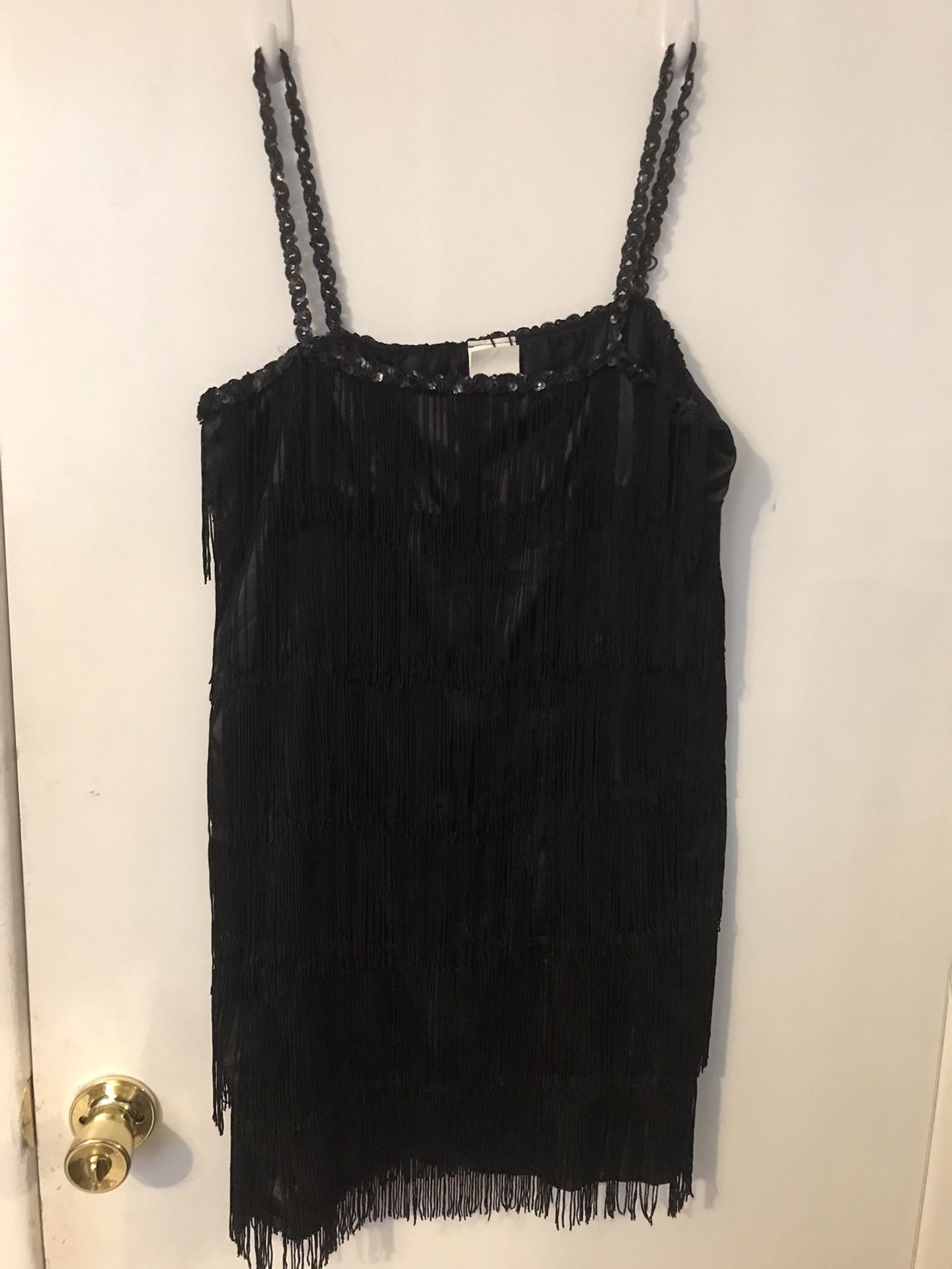 New Black Fringe Dress