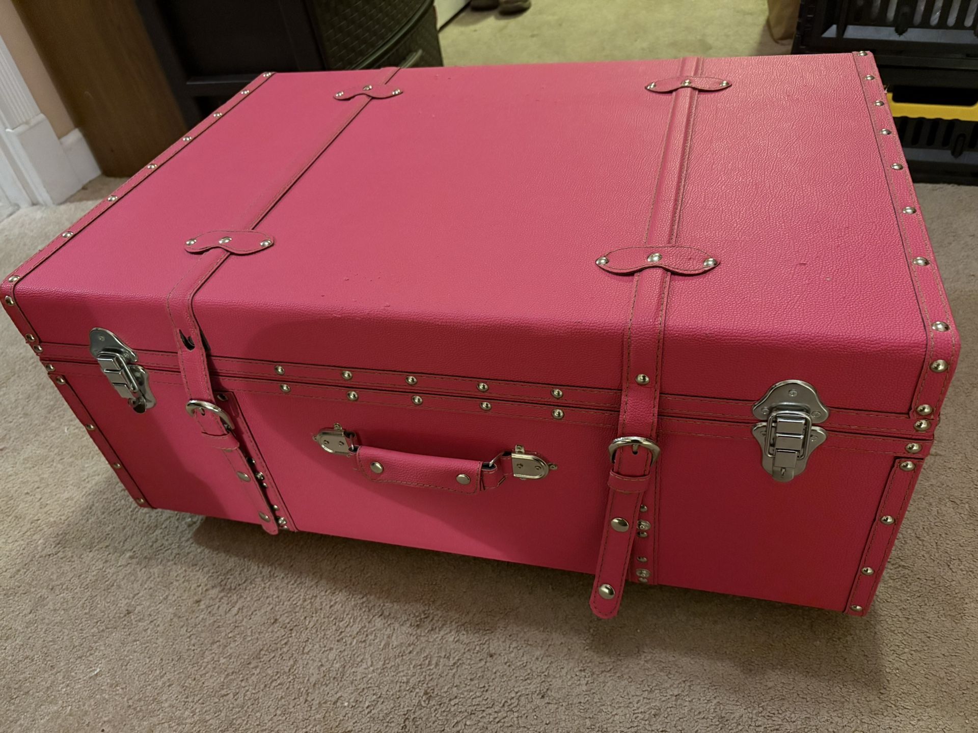 Texture Brand Rolling Trunk - “Cherry Pink”