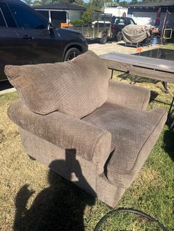 Brown Upholstered Accent Armchair