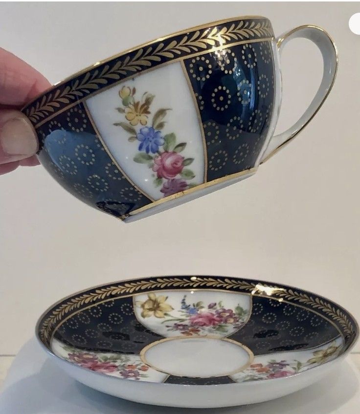 Vintage Lillian Vernon Porcelain Teacup and Saucer