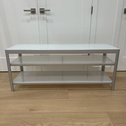 Aluminum And Glass Console Table