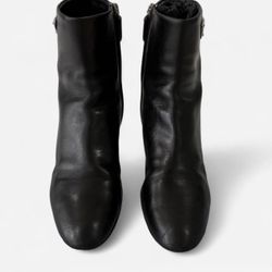 Prada Black Leather Ankle Boots