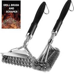 Grill Brush and Scraper - 2 Pieces of Barbecue Set
