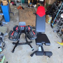 Bowflex Adj 552 (Pair), Bowflex Weight Holder & Bowflex Adj Bench Press