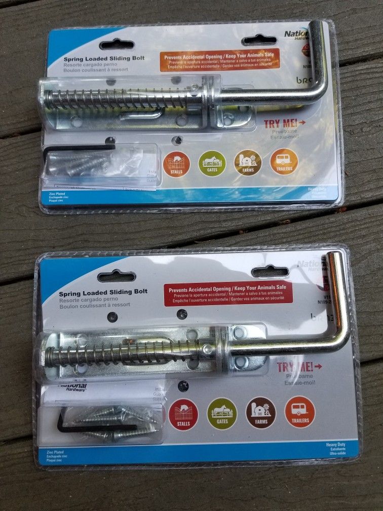 2 Spring Loaded Sliding Bolts