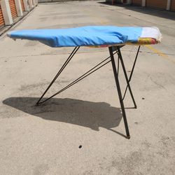 Vintage iron board with metal stand ..walzem area