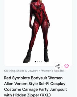 Red Symbiote Carnage Cosplay Jumpsuit XXL