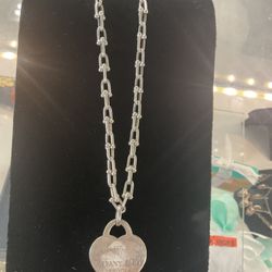 Tiffany And Co Necklace W/ Heart Pendant 