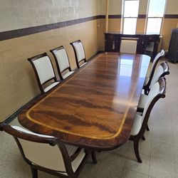 Large Dining Table With 8 Chairs & Buffet