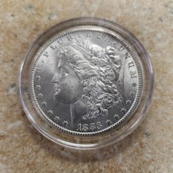 1883 CC Morgan Silver Dollar In Case