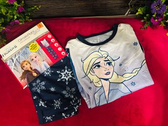 Disney Frozen II Girls 2-Piece Warm Pajama Set Size S 6/7