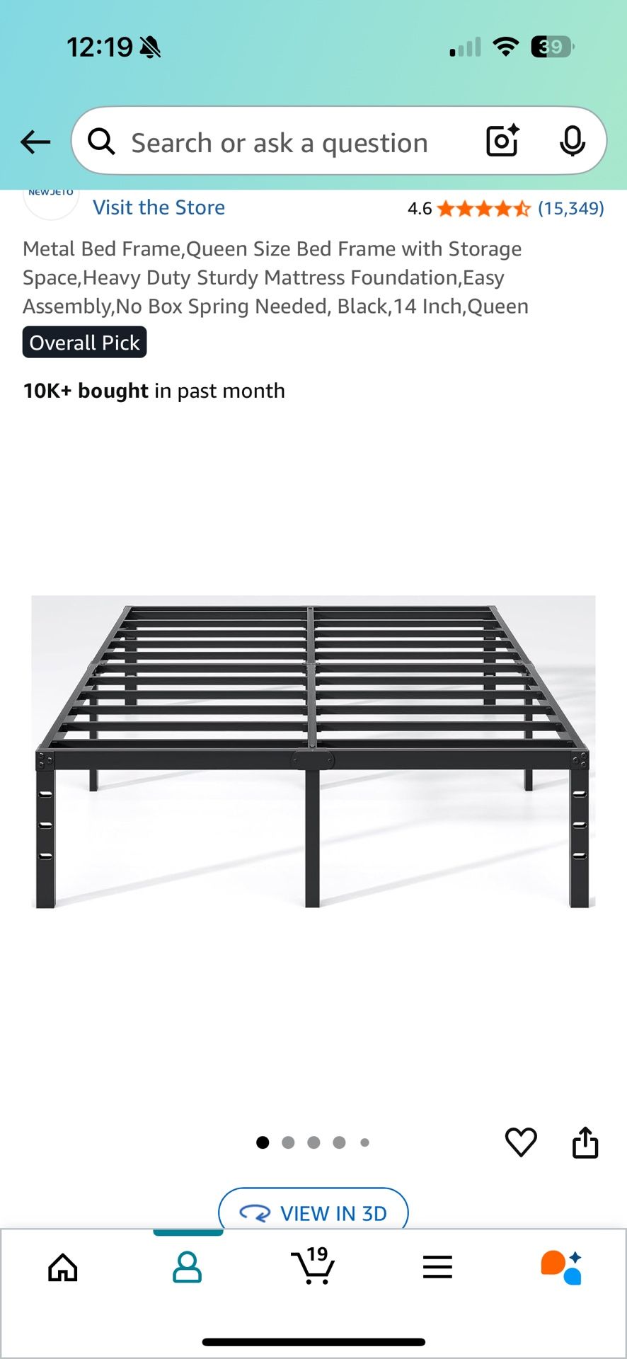 Metal Bed frame/Box Spring Queen