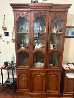 Classic Solid Wood Vintage China Cabinet