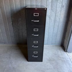 Black 4 Drawer Filing Cabinet