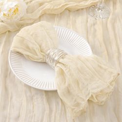 DeZerlor 50 Pack Beige Cheesecloth Napkins Washable Spring Mothers Day Cloth Napkins Set Of 50 Cotton Gauze Cream Napkins Bulk 21x21 Inches For Weddin