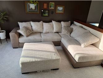 Sectional couch and ottoman