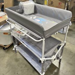 Assembled New Portable Baby Changing Table Foldable Diaper Changing Station with Wheels