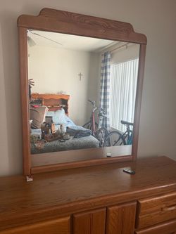 Slender dresser with middle console and shelves