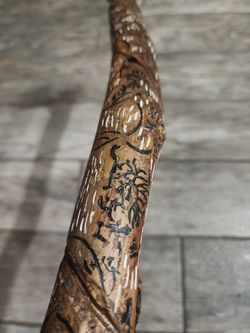 Hand Carved Wood Walking Stick 