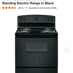 GE 30 in. 4 Burner Element Free-Standing Electric Range in Black