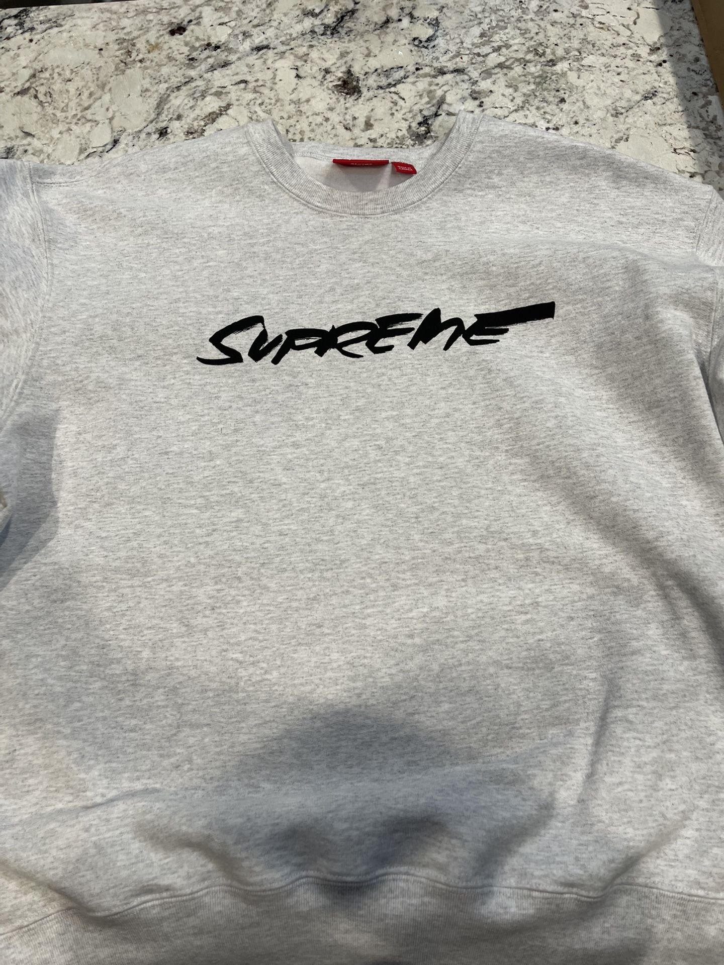 Supreme Futura Logo Crewneck Ash Grey Size: XLarge