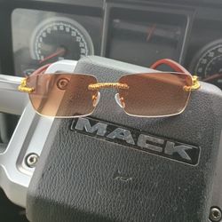 Iced Out Cartier Wood Sunglasses