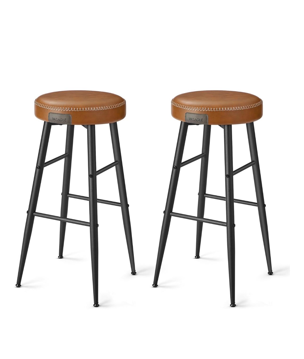 VASAGLE EKHO Collection - Bar Stools Set of 2, Bar Height Bar Stools, Kitchen Counter Stools, Mid-Century Modern Backless Counter Stools, 30-Inch Tall