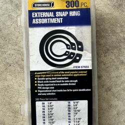 300 External Retainer Snap Rings SAE Sizes Retaining Assortment Automotive Kit