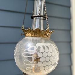 Vintage Globe Parlor Oil Lamp