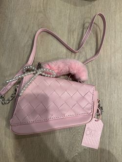 Miss Gwen OMG Pink Woven Crossbody Bag