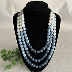 💙CHARMING CHARLIE • Multi Strand Beaded Statement Necklace 