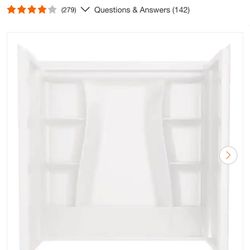 Delta Classic 500 60 in. W x 61.25 in. H x 32 in. D 3-Piece Direct-to-Stud Alcove Bathtub/Shower Surrounds in High Gloss White