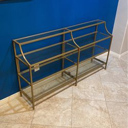 Gold and Glass Sofa/Console Table 