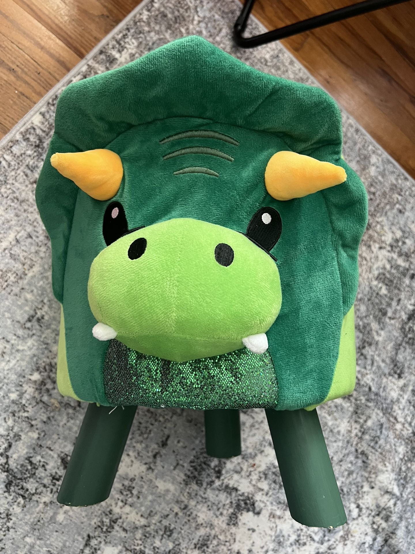 Life Concepts Kids Green 3D Dinosaur Triceratops Playroom Character Stool