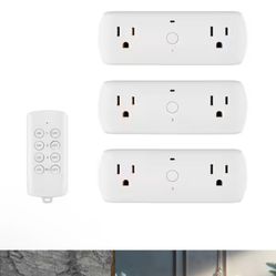 Wireless Indoor Remote Control AC/DC Adapter, White(3-Pack)