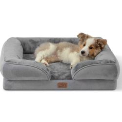 Bedsure Orthopedic Dog Bed Medium Size Dogs - Washable Medium Dog Cat Bed Waterproof, Comfort Pet Couch Sofa with Washable Removable Cover, Pets Bed w